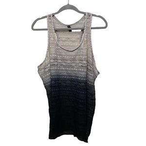 Lane Bryant women’s plus size 18/20 razor back ombré lace tank top in blue/grey